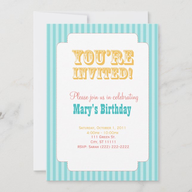 Western Karneval - Sie sind eingeladen! - Blau und Einladung (Vorderseite)