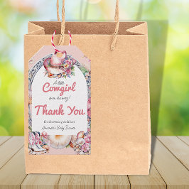 Western Kleine Cowgirl Pink Coastal Babydusche Geschenkanhänger