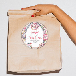 Western Kleine Cowgirl Pink Coastal Babydusche Runder Aufkleber