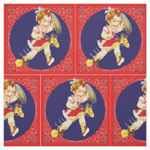 Western Kleines Cowgirl auf Stick Horric Stoff