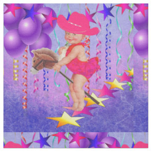 Western Kleines Cowgirl auf Stick Pferdegewebe 4,5 Stoff