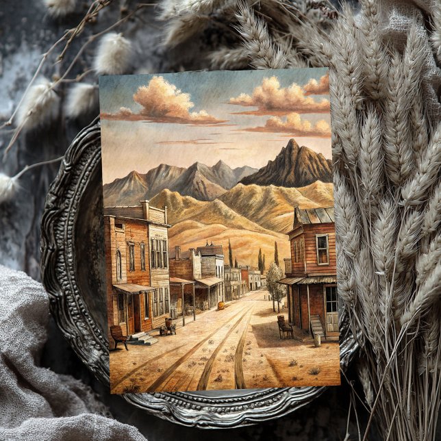 Western Kleinstadt in der Wildwestprairie Seidenpapier (Western small town in wild west prairie tissue paper)