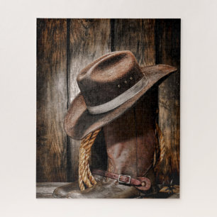 Western Land Braunholz Cowboystiefel Puzzle