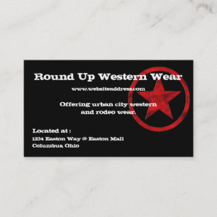 Western-Land-Geschäfts-Karte:: Rotes Visitenkarte