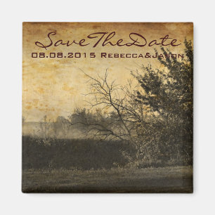 Western Land Herbstbäume rustikale Bauernhochzeit Magnet