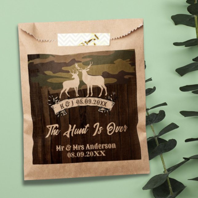 Western Land Hirsch die Jagd ist vorbei Hochzeit Geschenktütchen (Western Country Deer The Hunt Is Over Wedding Favor Bag)