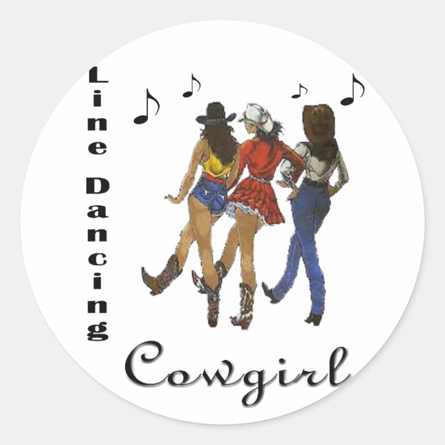 Western Land "Line Dancing Cowgirl" Stickers (Vorderseite)