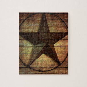 Western Land Primitive Stallholz Texas Star Puzzle