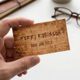 Western Land Rustikale Scratched Wood Gran Visitenkarte