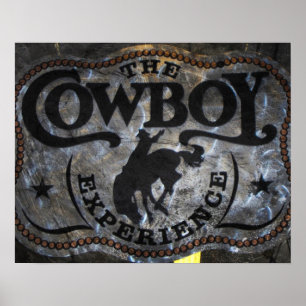 Western Land Stampede Pferde Cowboy Rodeo Poster