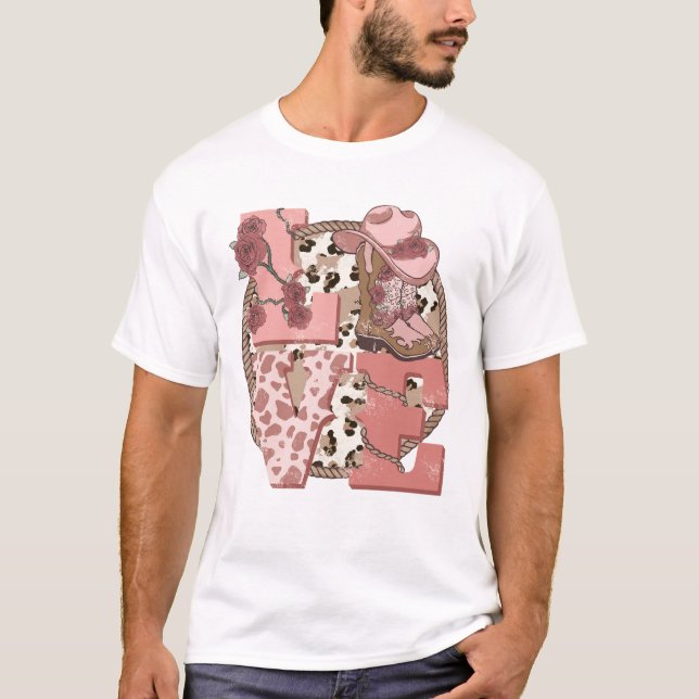 Western Land Valentinstag Liebe T-Shirt (Vorderseite)