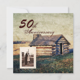 Western Landkabine 50. Hochzeitstag Einladung