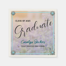 Western Lavender Fields Graduation Party Napkin Serviette
