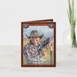 Western Leather Cowboy Foto Abschluss Einladung