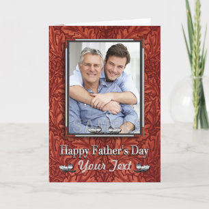 Western Leather Silver Vatertag Custom Foto Karte