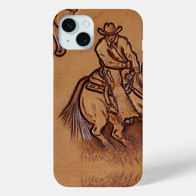Western Lederpferd Riding Rodeo Cowboy Case-Mate iPhone Hülle (Rückseite)