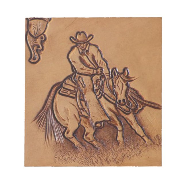 Western Lederpferd Riding Rodeo Cowboy Notizblock (Vorderseite)