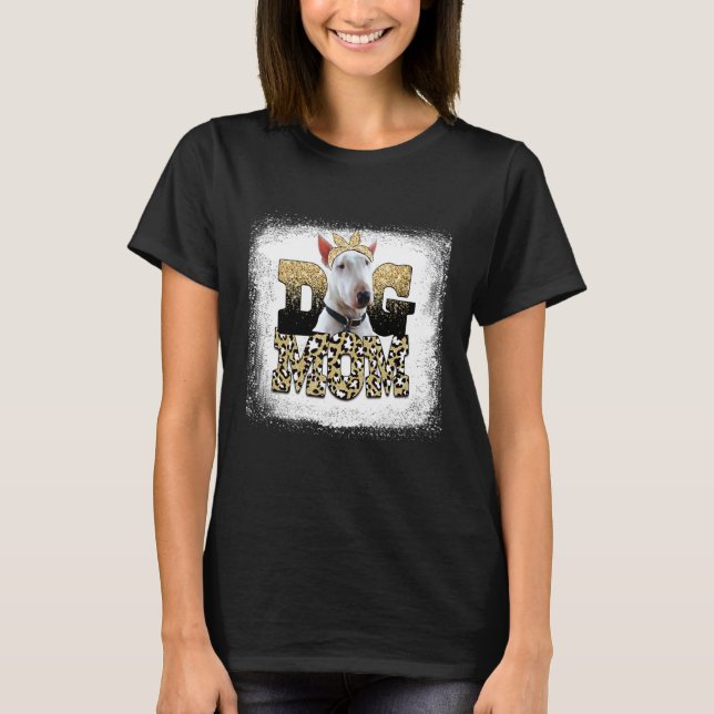 Western Leopard Bull Terrier Mama Muttertag T-Shirt (Vorderseite)