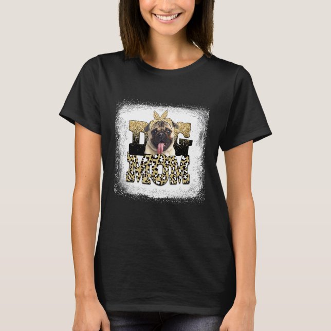 Western Leopard Mops Mama Muttertag T-Shirt (Vorderseite)