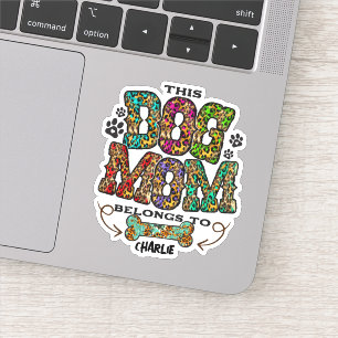 Western Leopard Pattern Dog Mama Knochen Aufkleber