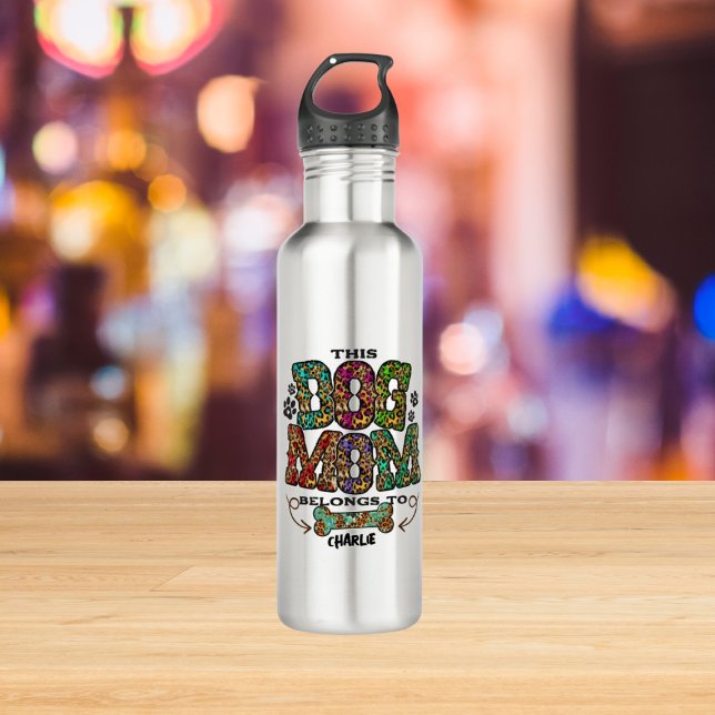 Western Leopard Pattern Dog Mama Knochen Edelstahlflasche (Von Creator hochgeladen)