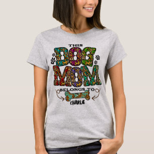 Western Leopard Pattern Dog Mama Knochen T-Shirt