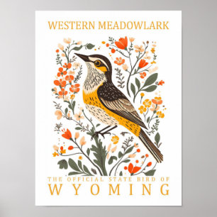 Western-Lerche Vogel von Wyoming Reise Poster