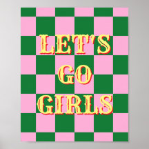 Western Let's Go Girls Poster, Girl Power Wandkuns