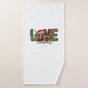 Western Liebe Weihnachten Schottische Kuh Highland Badehandtuch