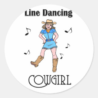 Western "Line Dancing Cowgirl" Runder Aufkleber
