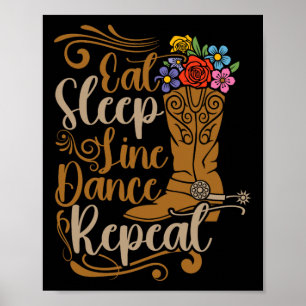 Western Line Tanz Essen Sleep Line Tanz Wiederholu Poster