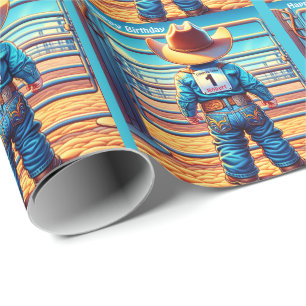 Western Little Cowboy Erstgeburt Rodeo Custom Geschenkpapier