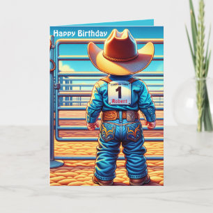 Western Little Cowboy Erstgeburt Rodeo Custom Karte