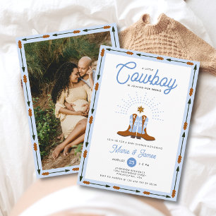 Western Little Cowboy Rodeo Foto Boy Baby Dusche Einladung