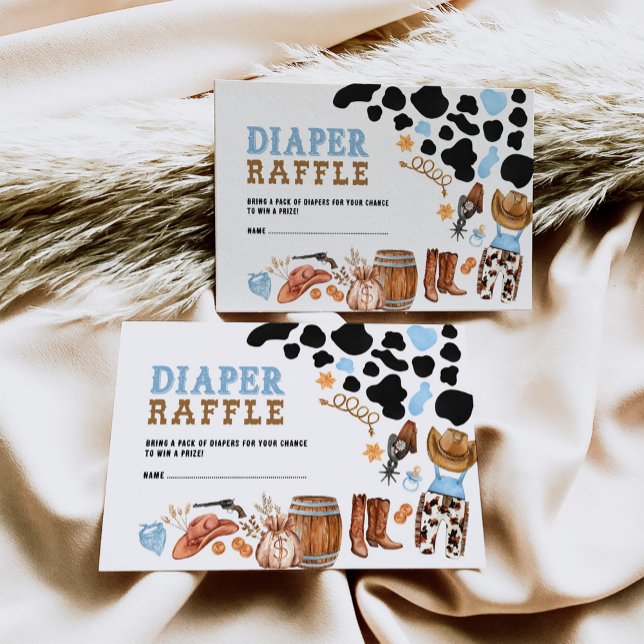 Western Little Cowboy Rodeo Party Diaper Raffle Begleitkarte (Von Creator hochgeladen)