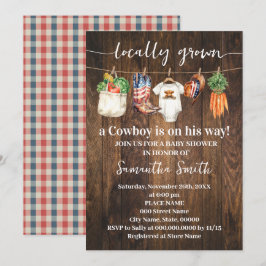 Western Locally Grown Patriotic Baby Shower Einladung