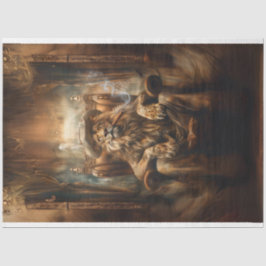 Western Löwe in Könige Chair Dekoupage Seidenpapier