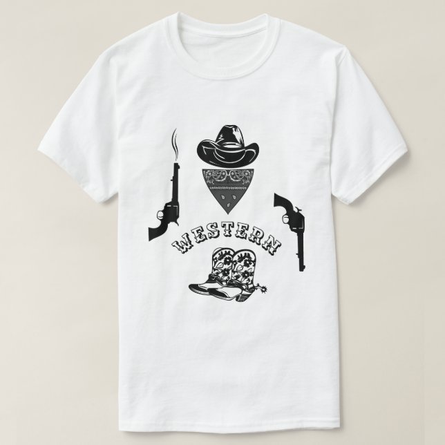 Western lustig, einzigartig, cool, anpassbar T-Shirt (Design vorne)
