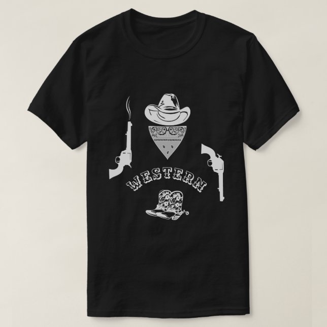 Western lustig, einzigartig, schwarz, anpassbar T-Shirt (Design vorne)