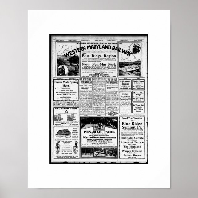 Western Maryland Eisenbahn - Neudruck Tourismus Poster (Vorne)