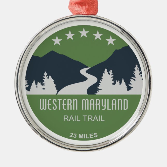 Western Maryland Rail Trail Ornament Aus Metall (Vorne)