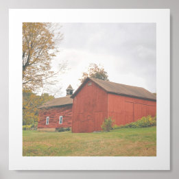 Western Mass Big Red Barn im Herbst Acryl Fotofliese