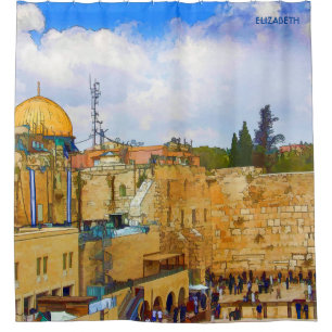 Western Mauer in Jerusalem (Mauer der Trauer) Duschvorhang