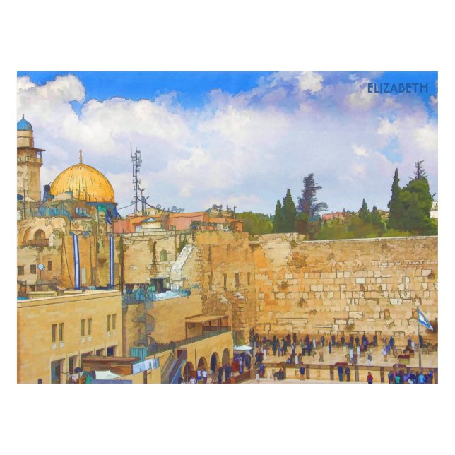 Western Mauer in Jerusalem (Mauer der Trauer) Tischdecke (Vorderseite (Horizontal))