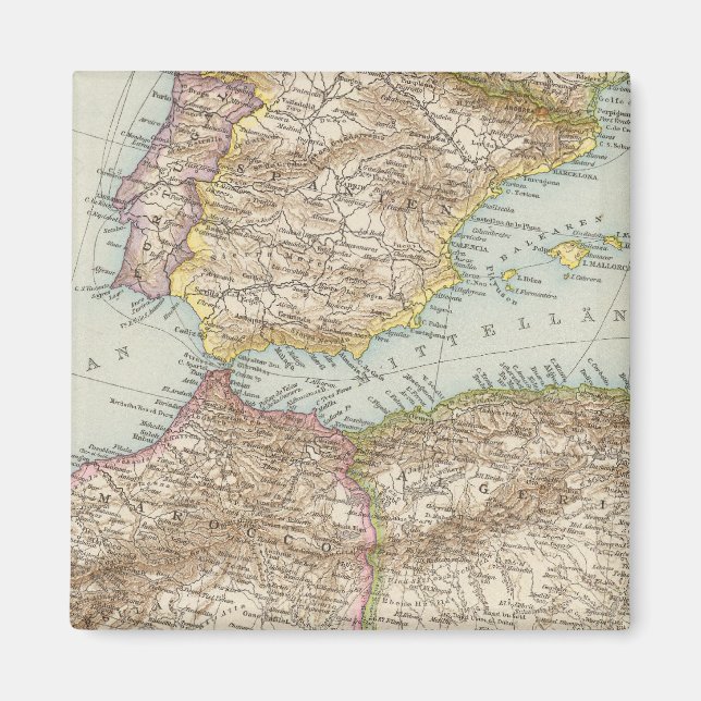 Western Mediterranean Map Magnet (Vorne)