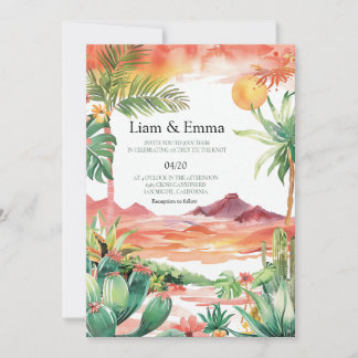 Western Mexican Cactus Wüste Wedding Einladung