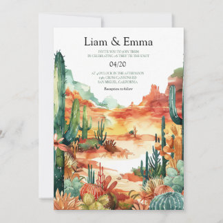 Western Mexican Cactus Wüste Wedding Einladung