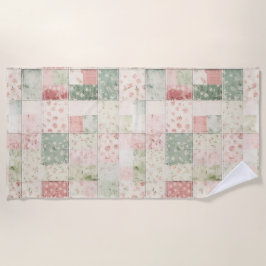 Western Mint Pink Floral Quilt Patterns Strandtuch