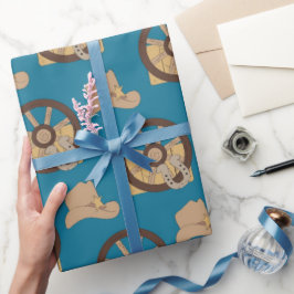 Western Muster Cartoon Hochglanzpapier Geschenkpapier