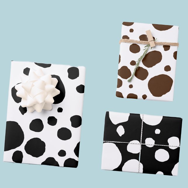 Western-Muster für Fun Cow Print Geschenkpapier Set (Fun cow print Western gift wrap)